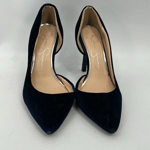 Jessica Simpson Heels Livvy style size 6.5 blue velvet